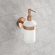 U-S-F BATH ACCESSORIES Liquid Soap Dispenser Wall Mounted Liquid Soap Dispenser | Wash Basin Hand wash Dispenser | Bathroom Accessories(PVD Rose Gold Finish) - Pack of 1