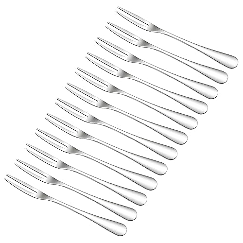 12-Piece Small Forks for Appetizers, stainless steel small desert forks,