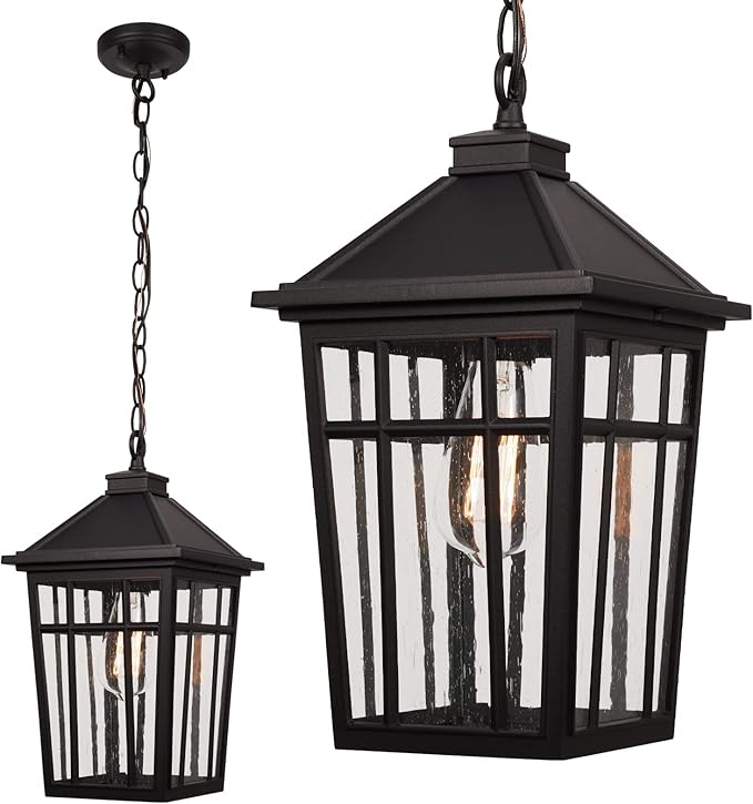 Darkaway Large Outdoor Pendant Light Fixture, 16inch Outdoor Hanging
