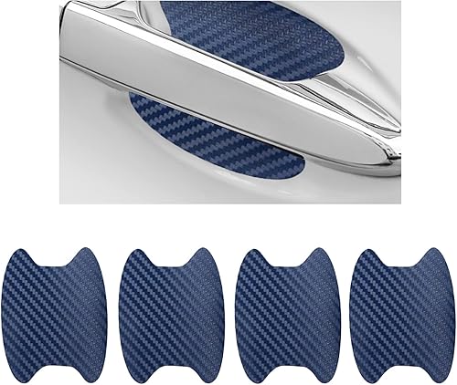 jeseny 4 calcomanías para manija de puerta de automóvil, protector de copa de fibra de carbono antiarañazos, universal para la mayoría de las