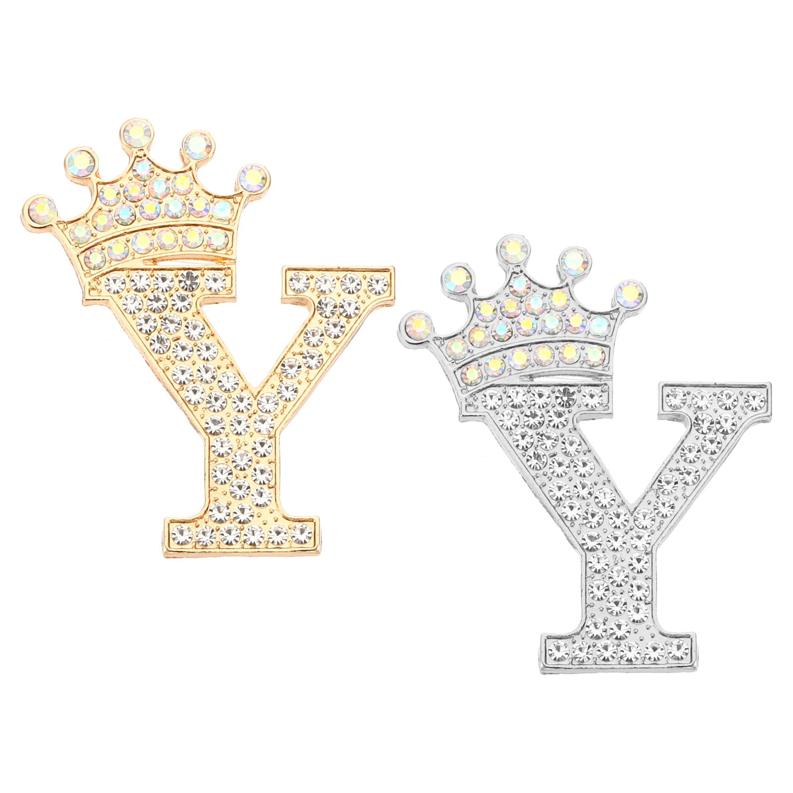 PATIKIL Letter Brooch Pins, Crown Initial Rhinestone Alphabet Letter Lapel Badges Pin for Women Suits Dress