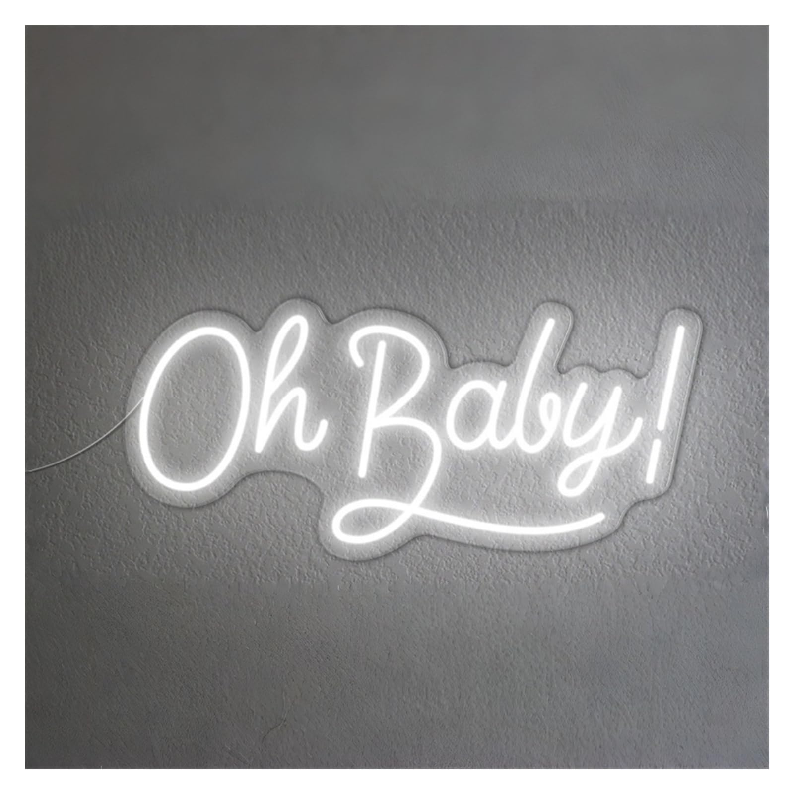 RONGCH Hanging Art Signs Oh Baby Neon Sign Shower Decor Party Gameroom Bedroom Bar Livingroom Birthday Wall Decoration 45cm