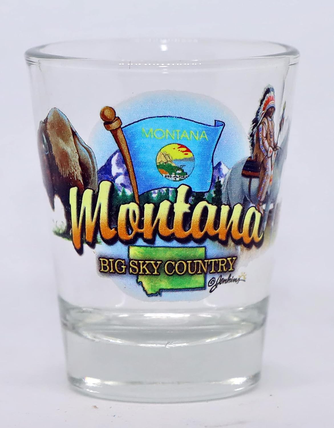 World By Shotglass Montana United States USA Souvenir Boxed Shot Glass Set (Set of 6)