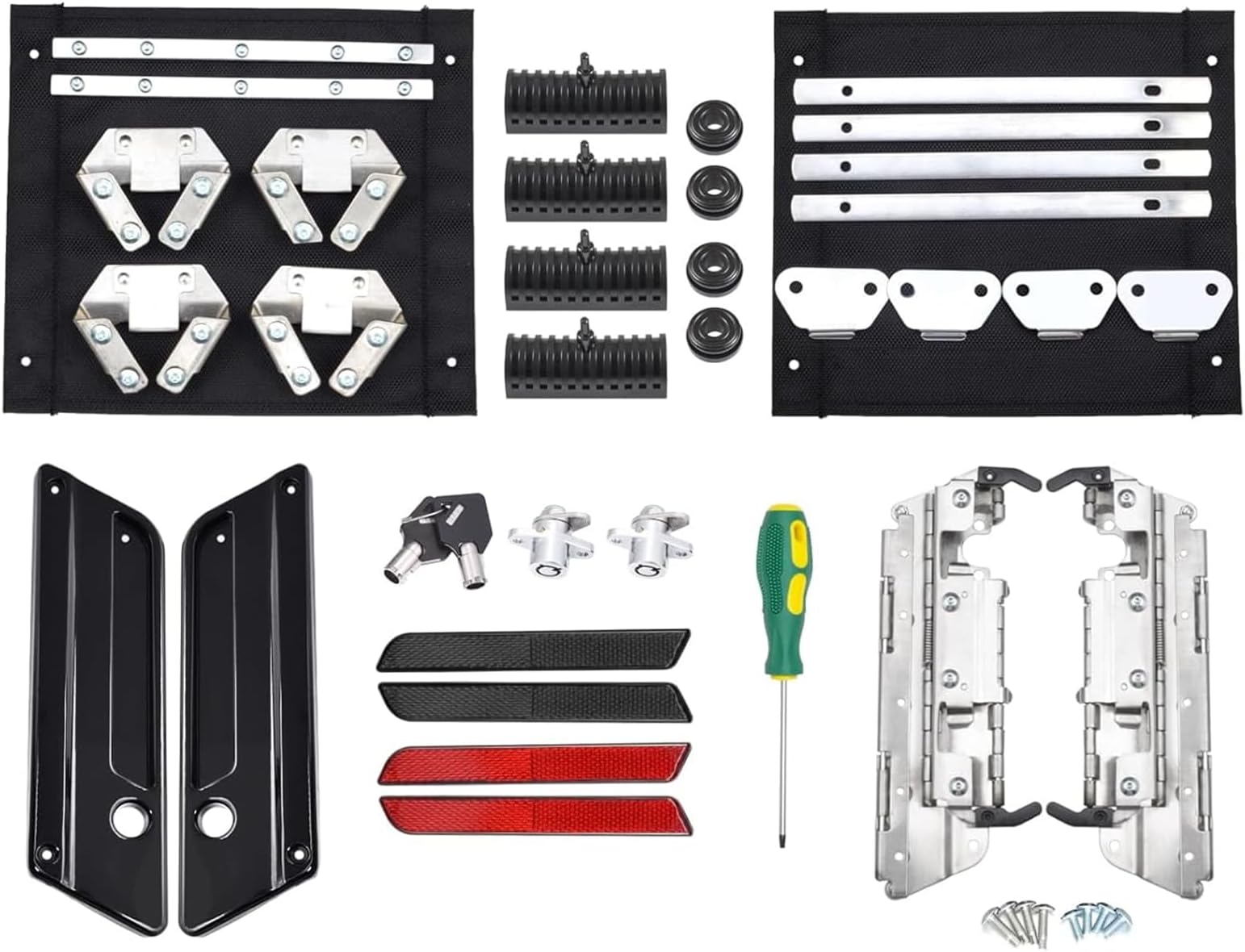 Benlari Saddlebag Latch Hardware Kit Saddlebag Black Latch Lids Fit for Harley Touring Models, Street Glide, Electra Glide, Road Glide, Road King 1993-2013