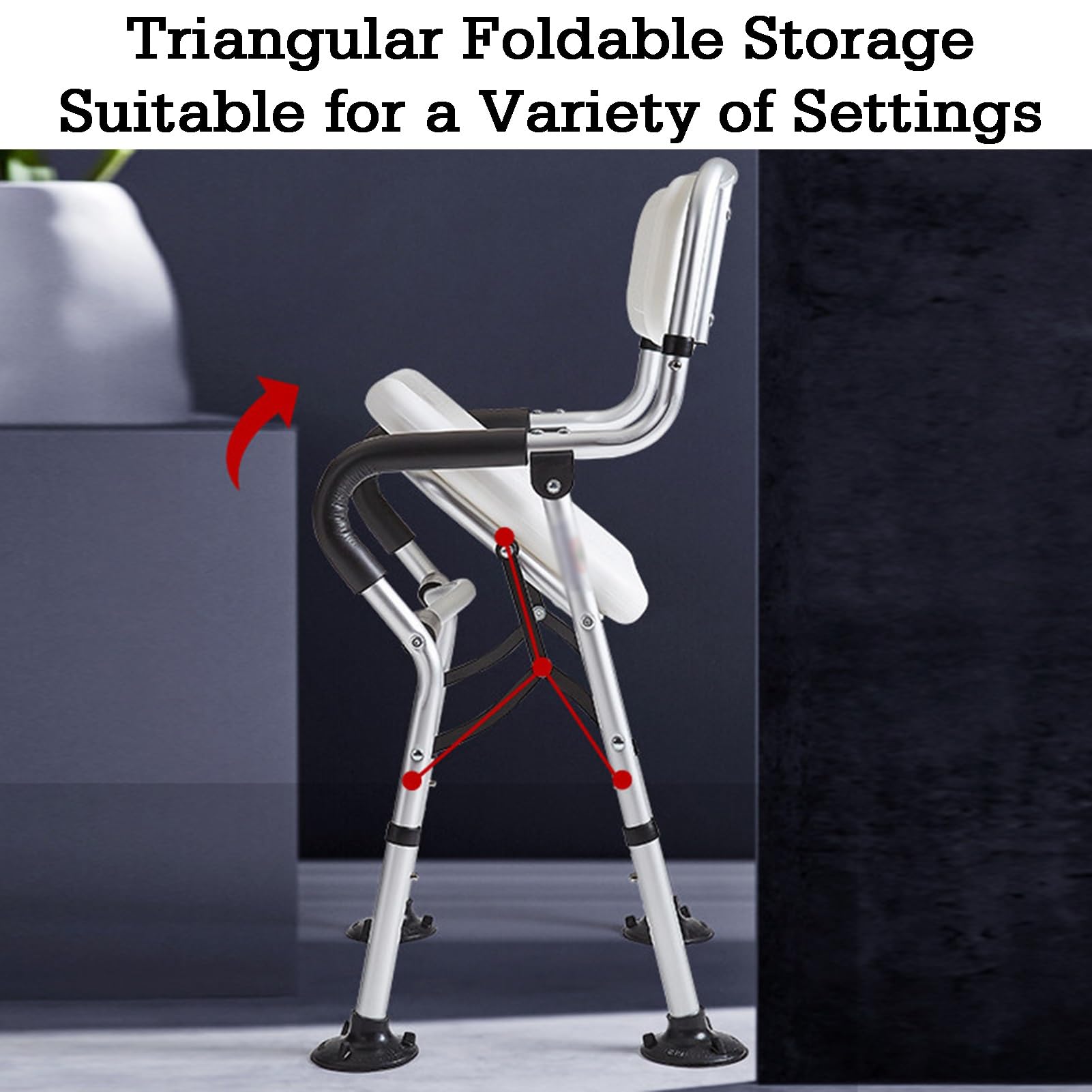 Silla de ducha acolchada y regulable en altura, asiento ergonómico para bañera con respaldo y reposabrazos, capacidad de carga de hasta 200 kg, para personas mayores (versión 1)
