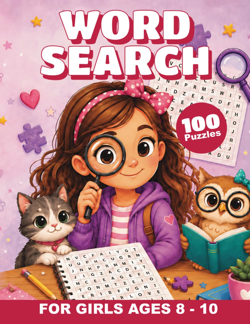 Word Search For Girls Ages 8-10: 100 Fun Themed Puzzles to Boost Vocabulary, Spelling, Focus, and Confidence