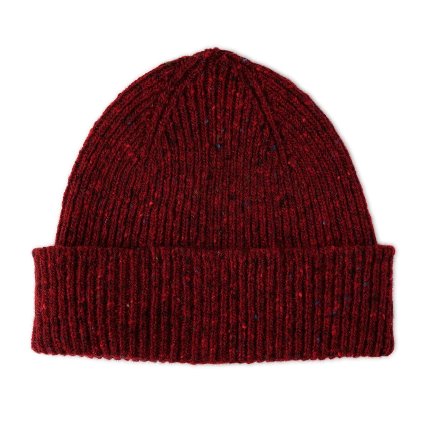 The Cashmere Choice Mens Wool Beanie | Mens Winter Hat | Chunky Knit | Lomond Lambswool | Shin (Red)