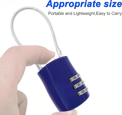 Miniatura 7 de MEIRIYFA Candado de combinación de 3 dígitos con contraseña para exteriores, impermeable, bloqueo de alambre para Scool Gimnasio, taquillas, puerta,