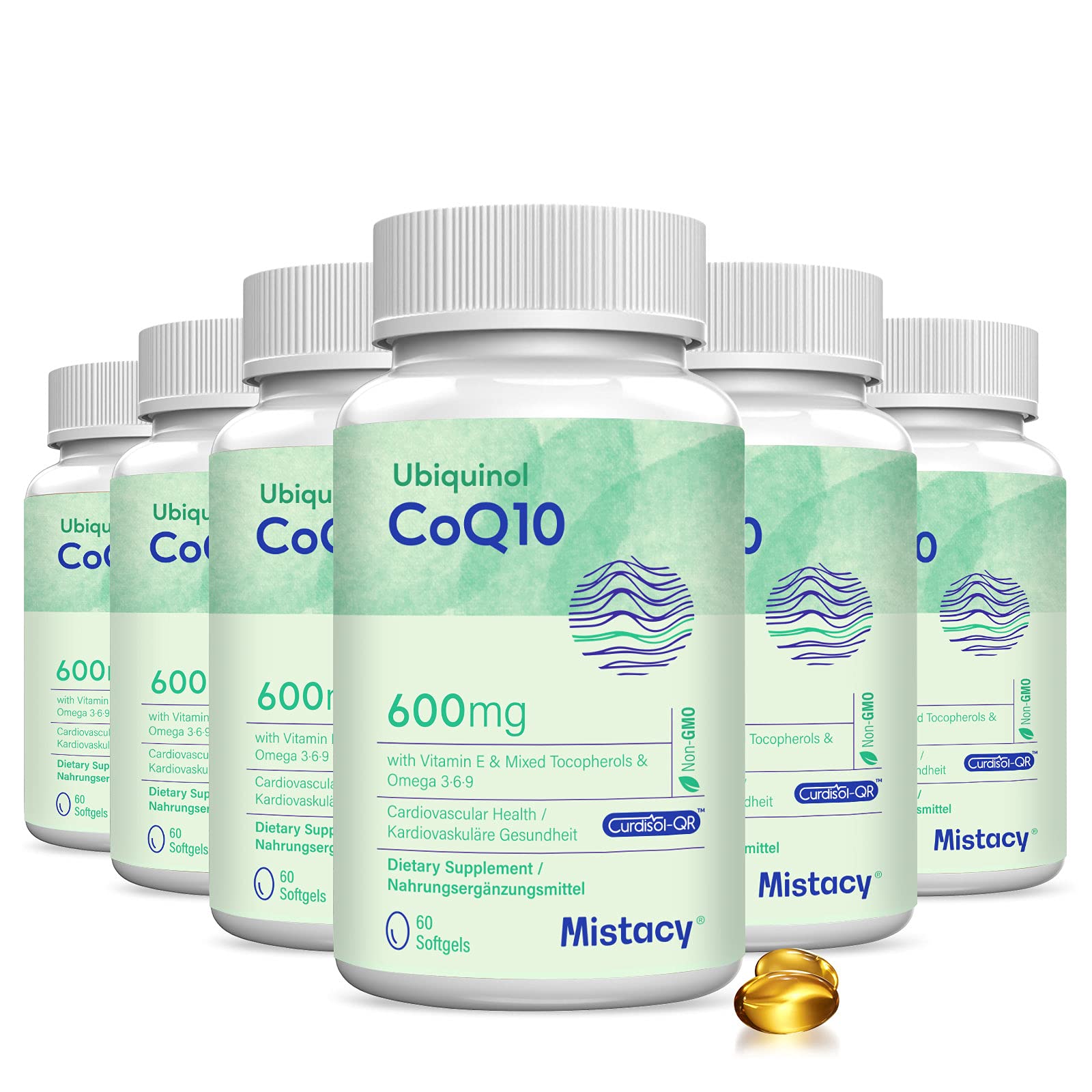 CoQ10 600mg Softgels | High Absorption CoQ10 Ubiquinol Supplement | Reduced Form Enhanced with Vitam