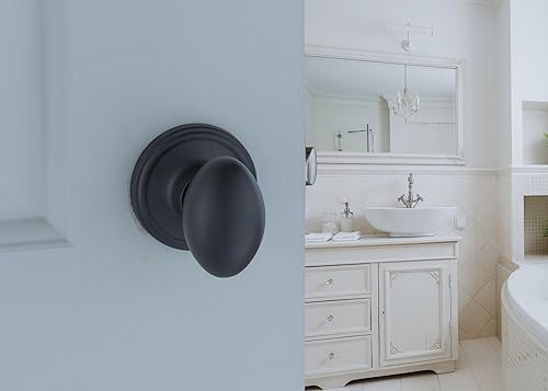 Miniatura 5 de Copper Creek EK2020BC - Pomo para puerta de huevo, función de paso, 1 paquete, en color negro