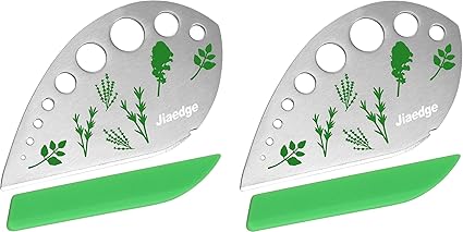 Herb Stripper 9 Holes, 2 Pack Herbs Destemmer, Stainless Steel Kitchen Gadgets, Vegetable Leaf Stripping Tool, Stem Remover, Looseleaf Trimmer, Greens Separator, Rose Thorn Scraper, Herbalist Supplies