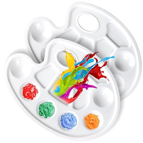 FANDAMEI Oval Paint Palette Tray, Plastic Paint Tray Palette, Painting
