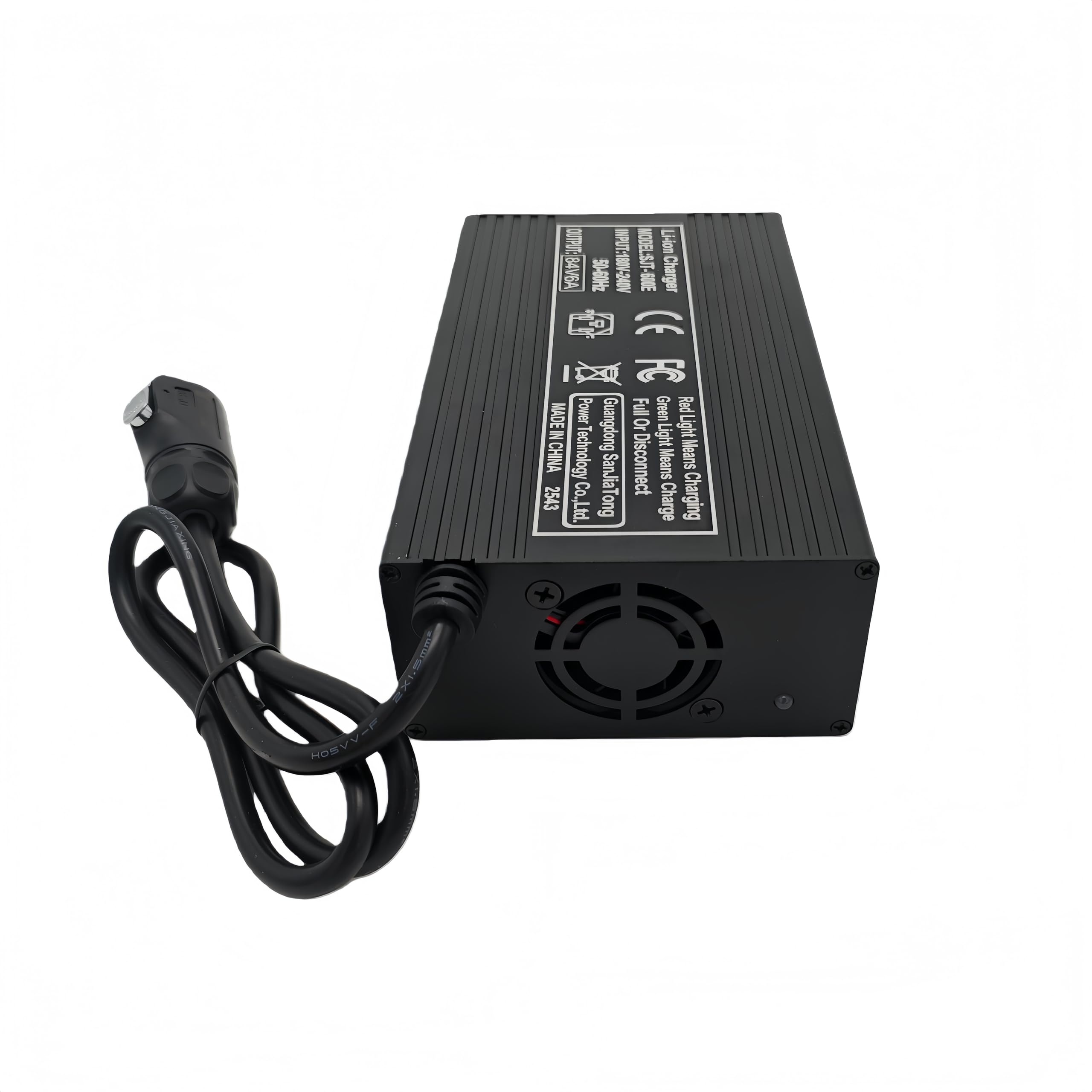 Chargeur de Batterie Li-ION 84V 6A / 10A, Boîtier en Aluminium sûr et Durable, Adapté au Chargeur Intelligent de Batterie au Lithium 20S 72V, avec Prise Mâle Linko P-20 (6A)