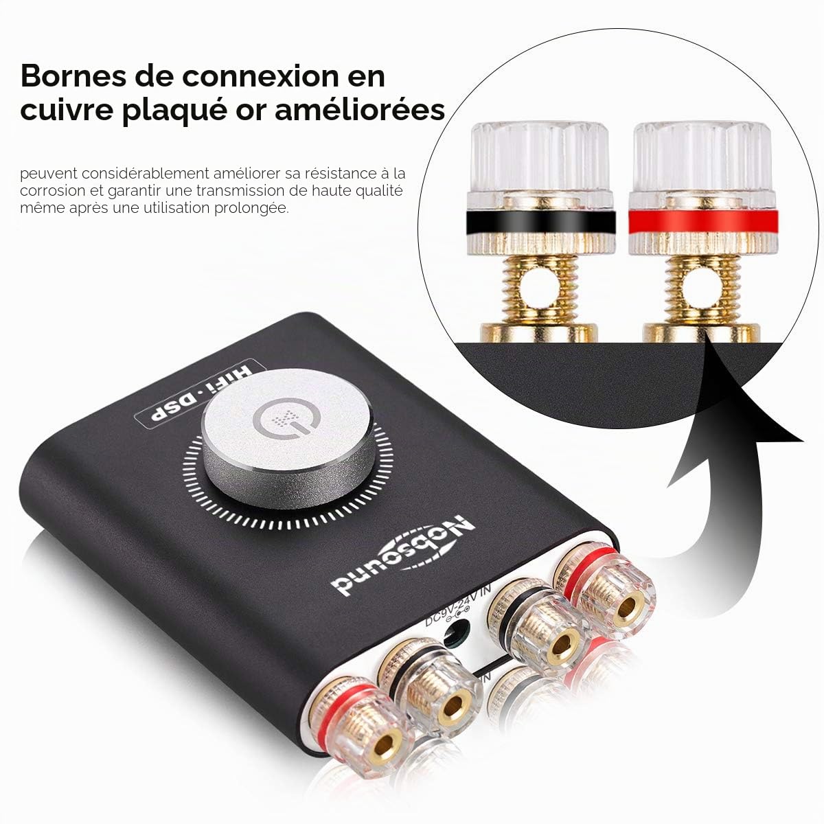 Nobsound NS-20G Amplificateur Audio 200W Mini Amplificateur de Puissance Numérique Bluetooth 5.0 pour Stéréo HiFi
