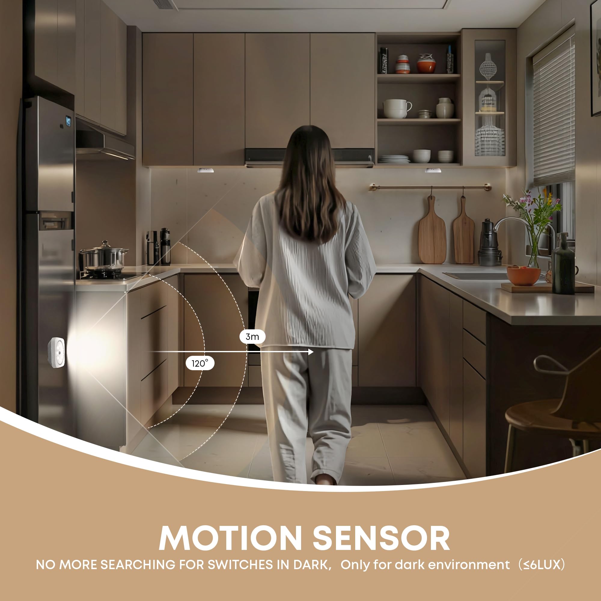 2 Réglettes LED Sans Fil Avec Détecteur De Mouvement - 21cm, 1500mAh, Pour Cuisine, Placard, Escalier