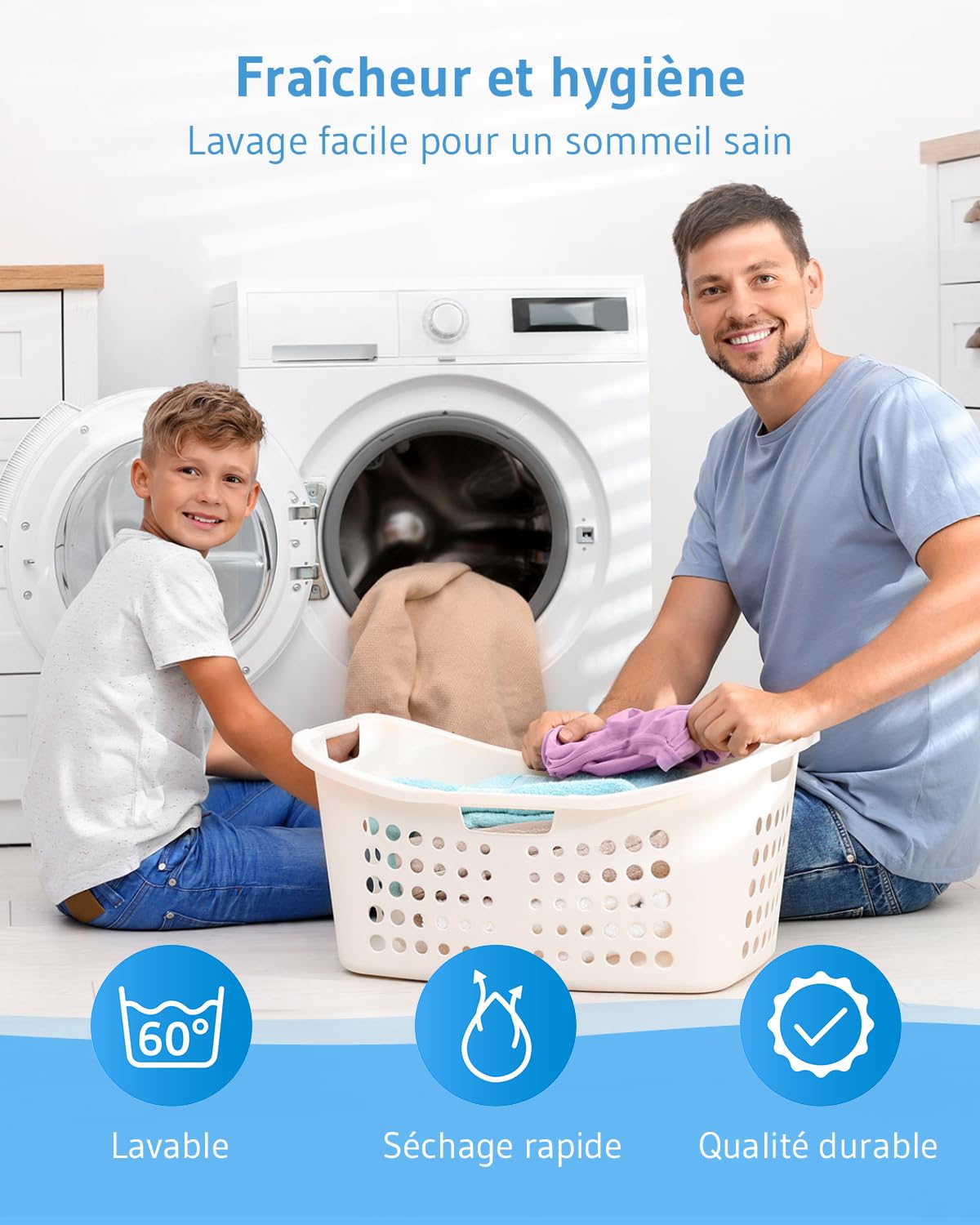 Third of Life Oreiller pour Enfant 40x60 Oeko-TEX® | Hauteur réglable pour Les différentes étapes de la Croissance à partir de 3 Ans | Coussin Durable, Housse en Coton Bio | Lavable en Machine