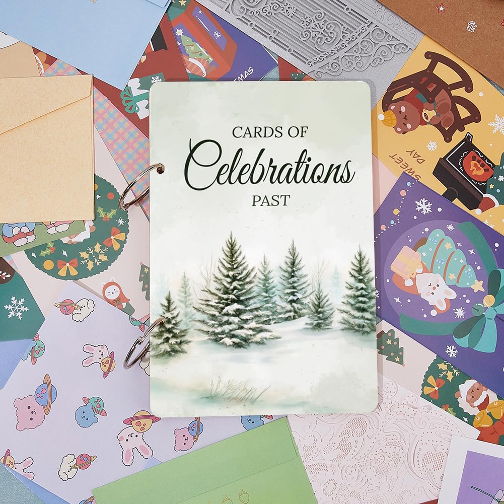 Amazon.com: SUPERDANT Pine Forest Greeting Card Organizer Celebrations  Greeting Card Binder Snowy Scene Wooden Cards Keeper Binder 2-Rings Post Cards  Album for Birthday Wedding Holiday with Punch and 20 Pockets : Home
