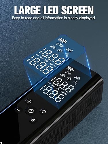 Miniatura 7 de GOOLOO Compresor de aire portátil GT150, inflador de neumáticos, bomba de aire inalámbrica 4 veces más rápida de 150 PSI para neumáticos de