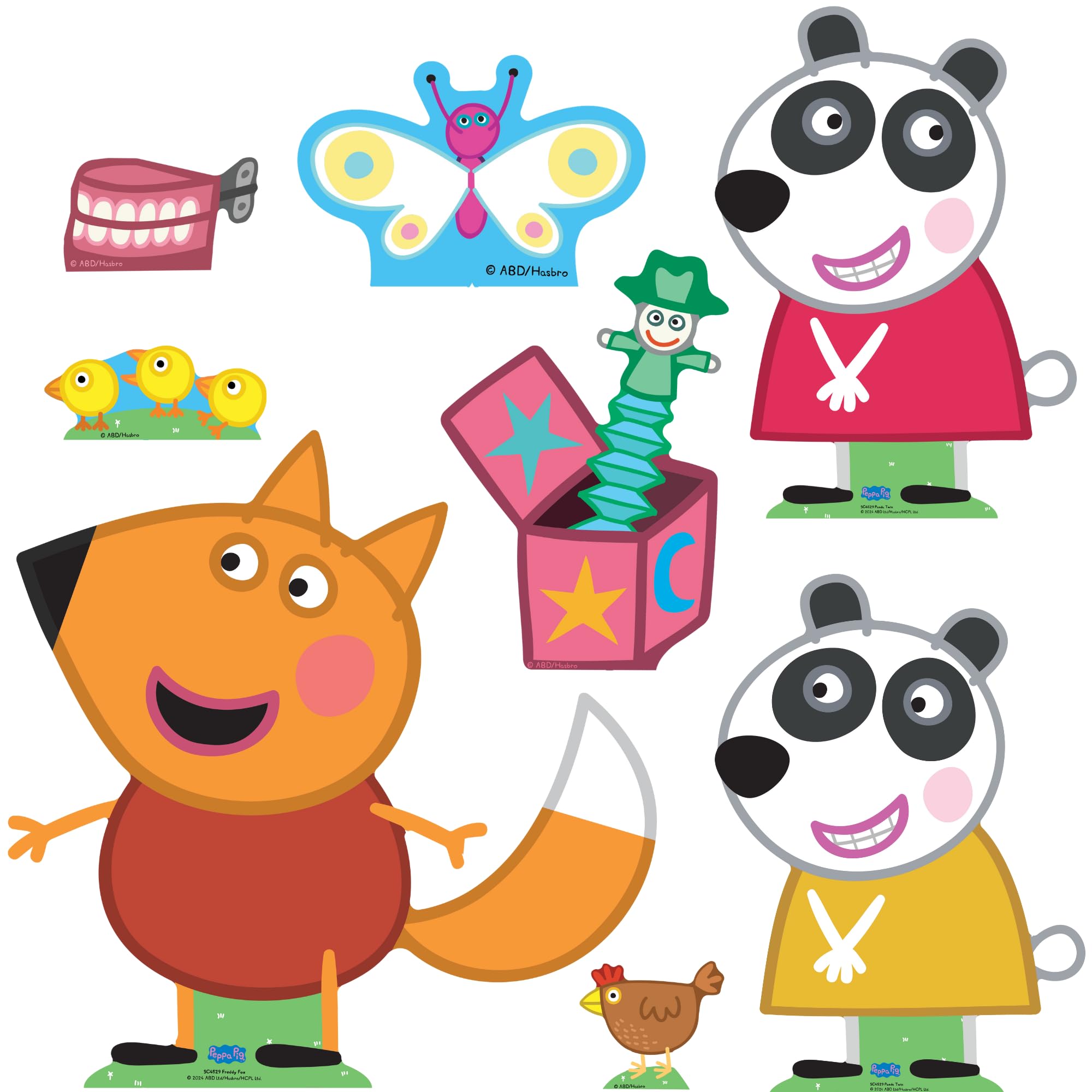Star Cutouts Freddy Panda Twins Cardboard Cutout Decoration Multi Pack 2ft