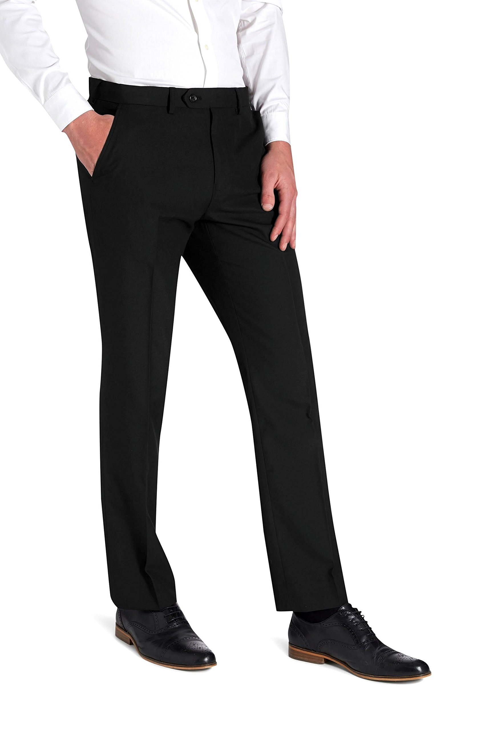Smart Classic Men's Black - Regular Fit 34L Trousers (34L [34W / 33L], )