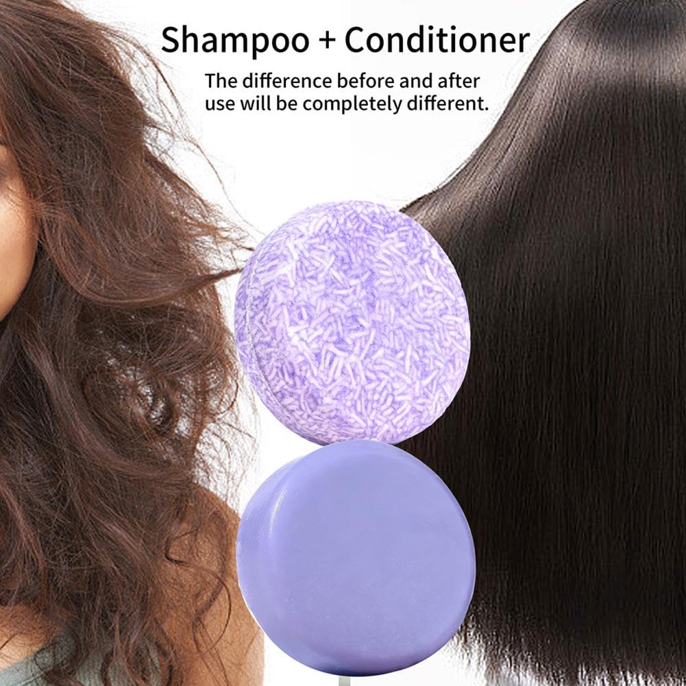 Blueberry Fields Shampoo Conditioner Bar Natural Blueberry Fields Soap Bars for Thinning Dry Hairs AntiDandruff Reduces Fall Out Promote Hair Growth Women Men All Solid Hair Care (blue 1set) image 5