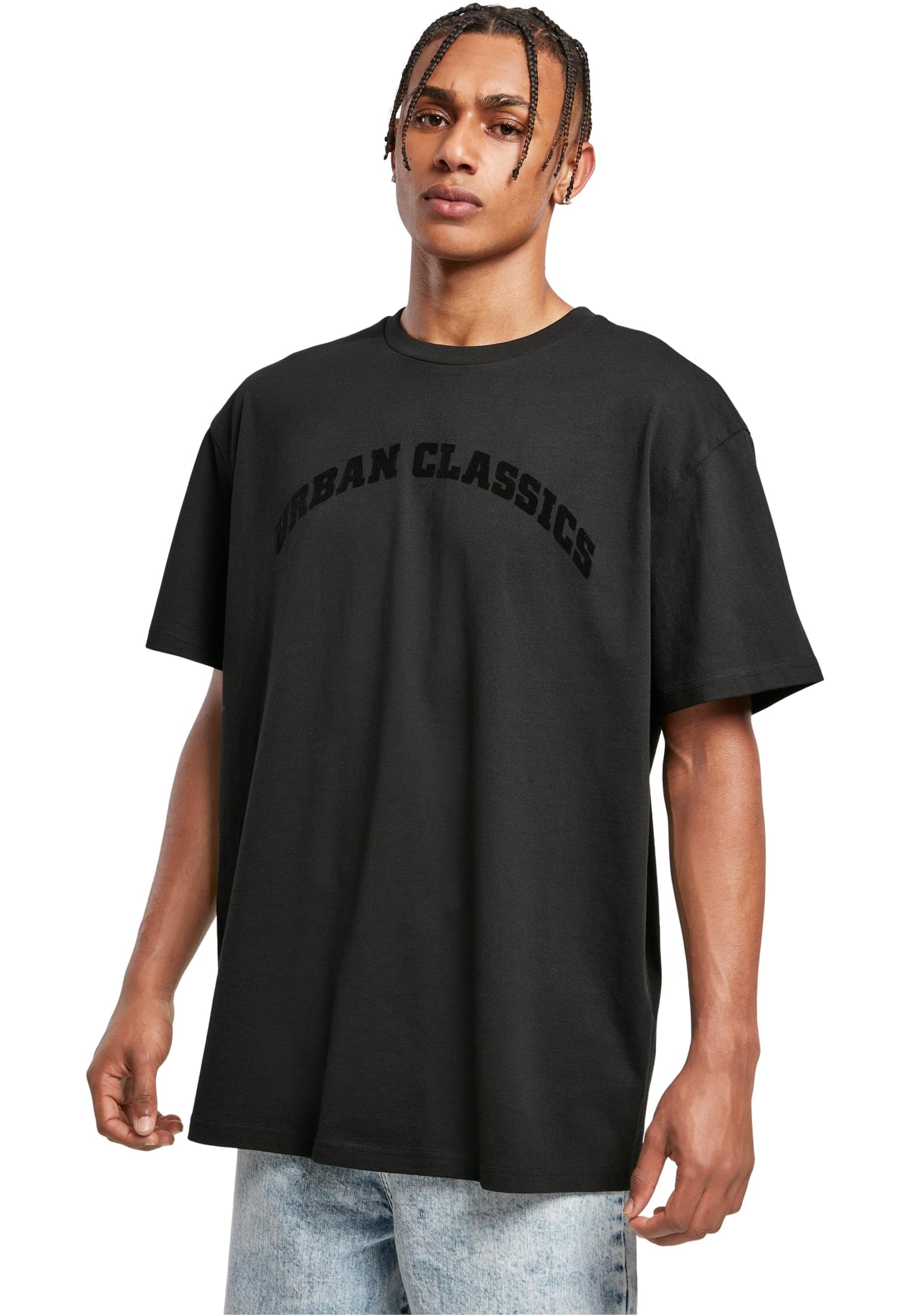 Urban Classics Men's Oversized Gate Tee T-Shirt, Black, L