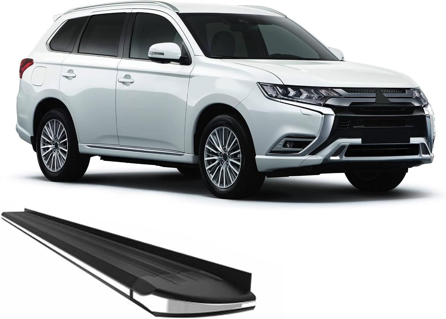 Black Horse Exceed Running Boards Compatible with 2013-2019 Mitsubishi Outlander-EX-M167