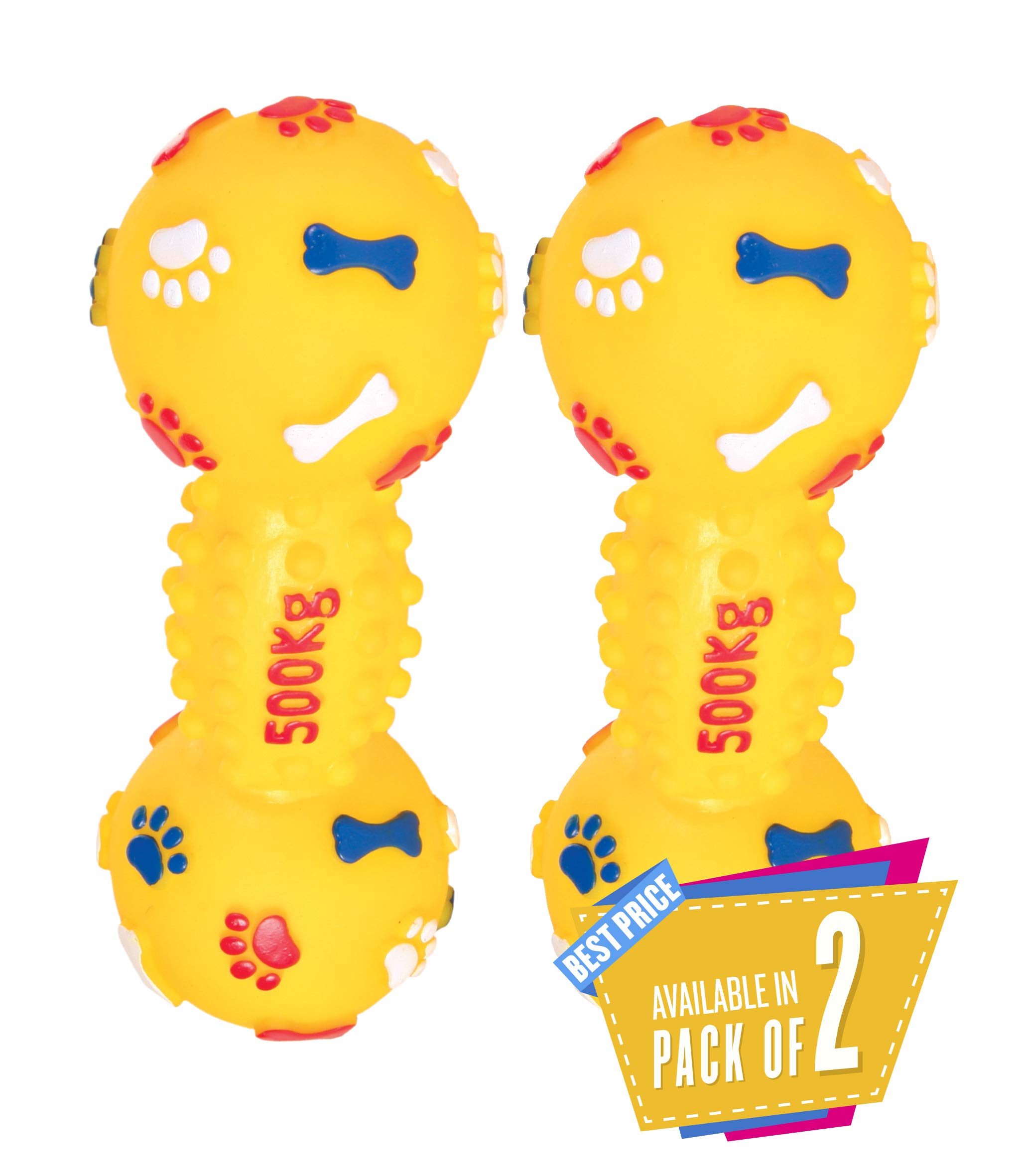 Trixie Rubber Dumbbell Squeaky Toy for Dogs and Puppies, Pet Chew Toys for Training and Playing, Size: M, 19 cm, Get Any 2 Random Colors – Pack of 2 (B07GT2GHJK) Amazon Price History, Amazon Price Tracker