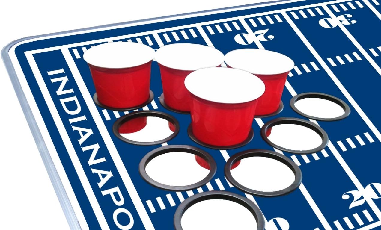 80% Off Discount 8-Foot Professional Beer Pong Table w/Optional Cup Holes - Indianapolis Football Field Graphic