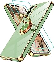 Vista 50 de Gritup Funda para Samsung Galaxy A14 5G: Funda para Samsung A14 2 piezas, protector de pantalla, soporte de anillo de rotación de 360°, soporte
