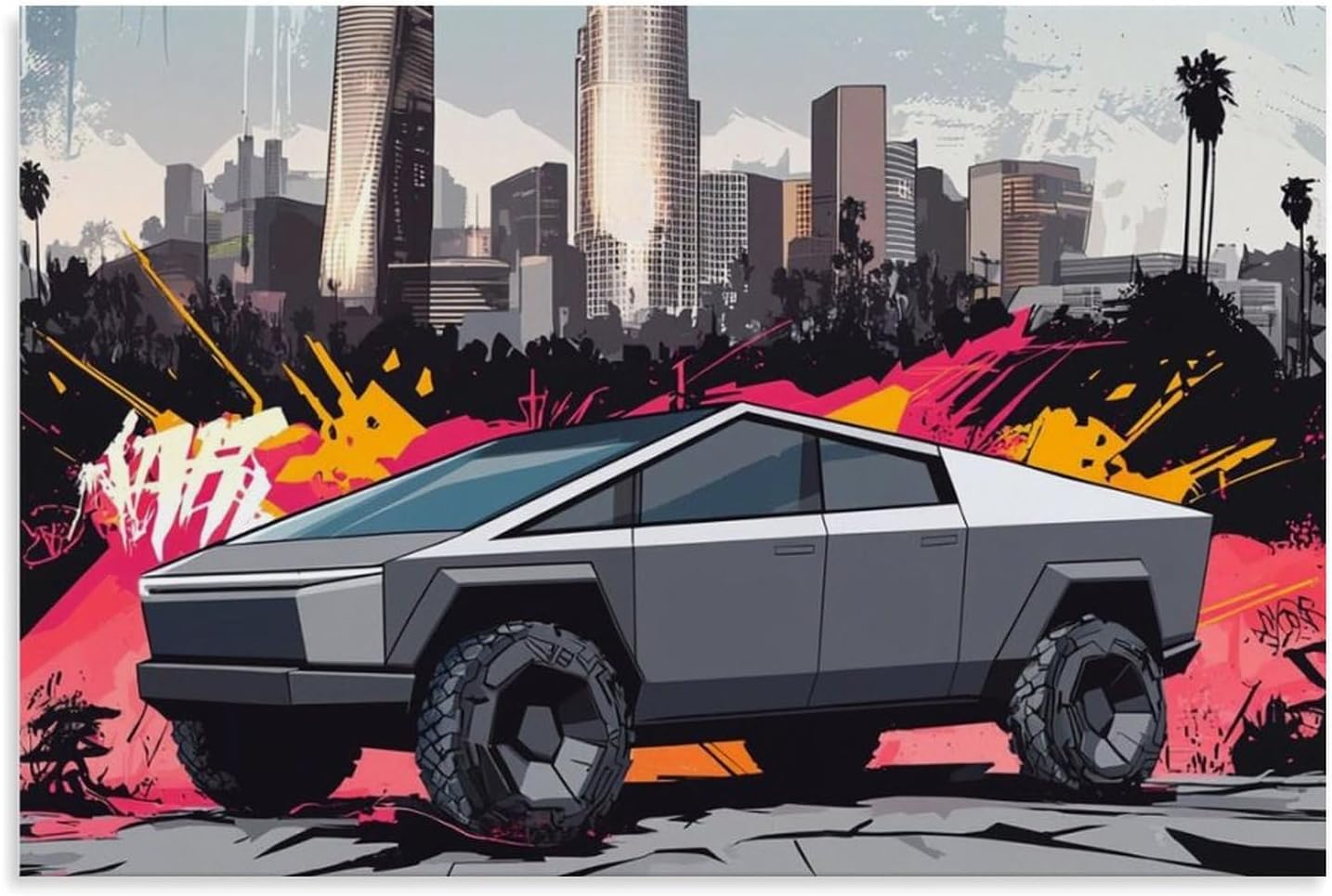 Corato Tesla Car Posters For Walls Vintage Racing Car Canvas Prints For Home Decor Office Decor CUnframe-style 30x20inch(75x50cm)