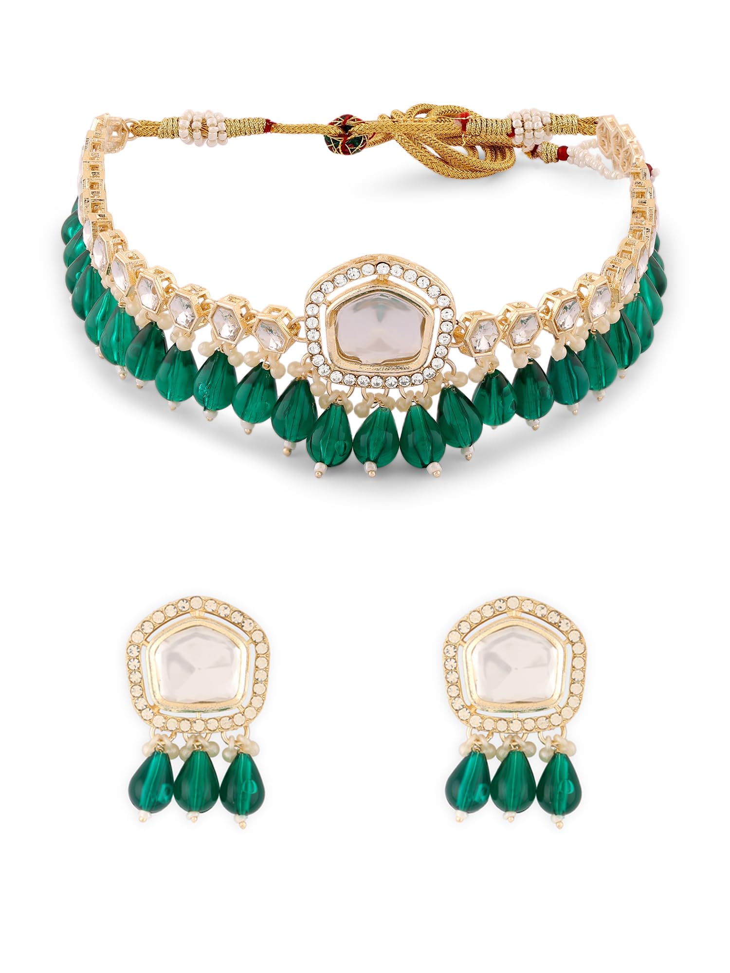 See full amazon price history chart for ZAVERI PEARLS Green Austrian Diamonds Artificial Stones & Beads Necklace & Earring Set For Women-ZPFK17081 ZAVERI PEARLS Green Austrian Diamonds Artificial Stones & Beads Necklace & Earring Set For Women-ZPFK17081 (B0CNR7F7HB) Amazon Price History, Amazon Price Tracker