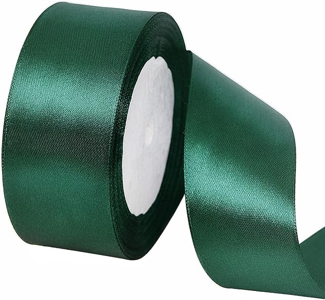 Satynowa wstążka do pakowania prezentów 3,8 cm, rolka wstążki 23 metry, wstążka na prezent świąteczny, gruba wstążka z tkaniny w jednolitym kolorze, do rękodzieła, samochodu weselnego, do