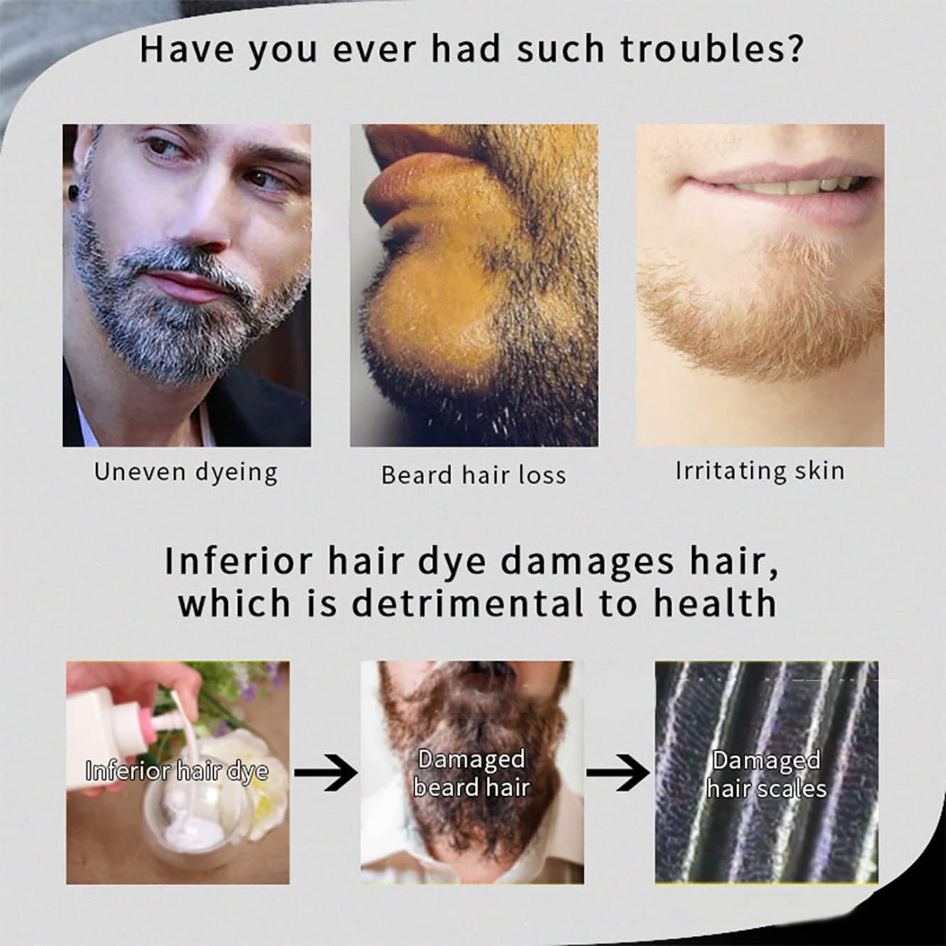 Natural Darkening Beard Blackening Color Shampoo, Beard Coloring for Men Dye Shampoo (2Box/20Pcs)