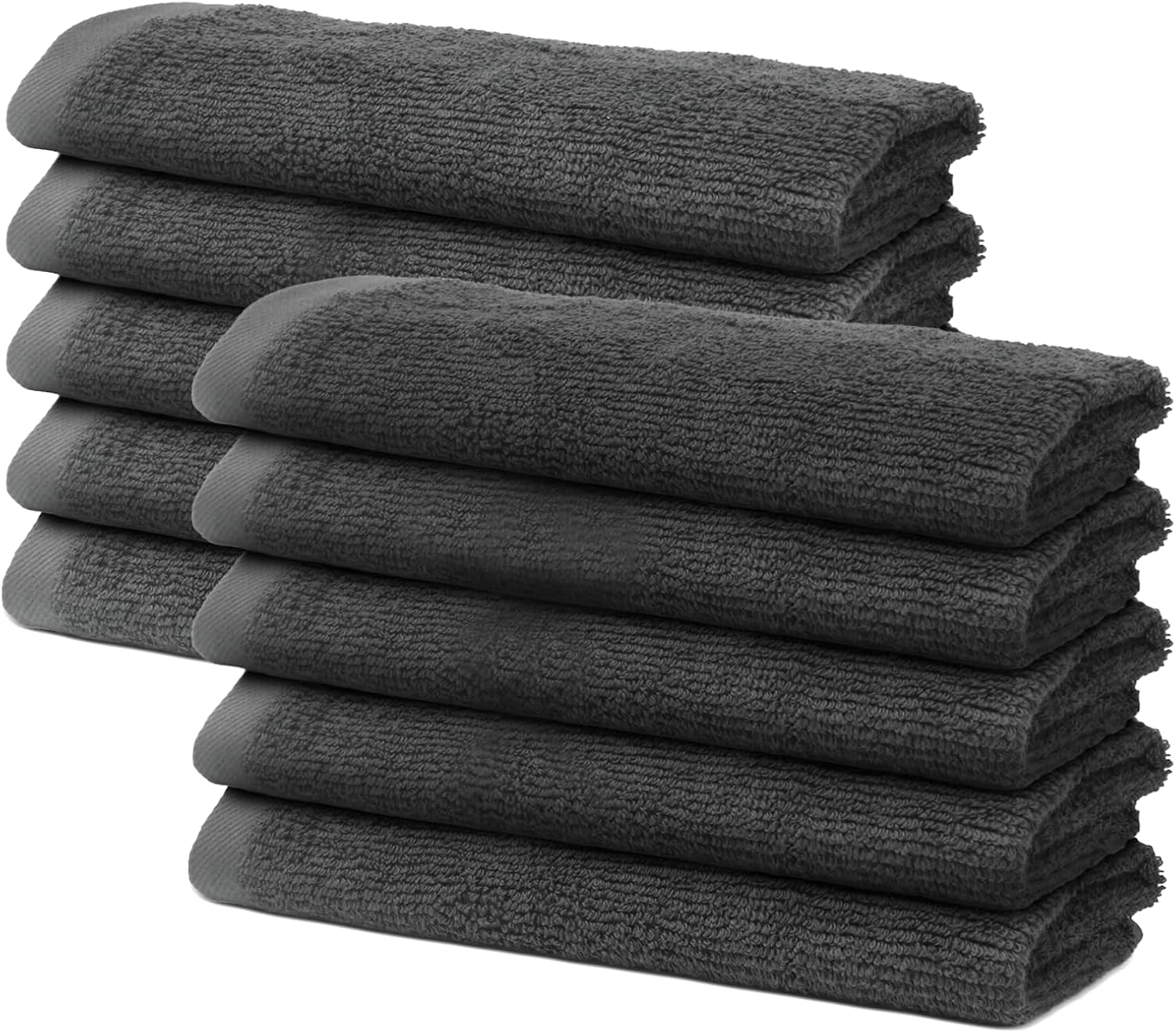 Serviettes Invité Betz - Lot De 10 - 30x50cm - Coton Premium - Bleu/Gris