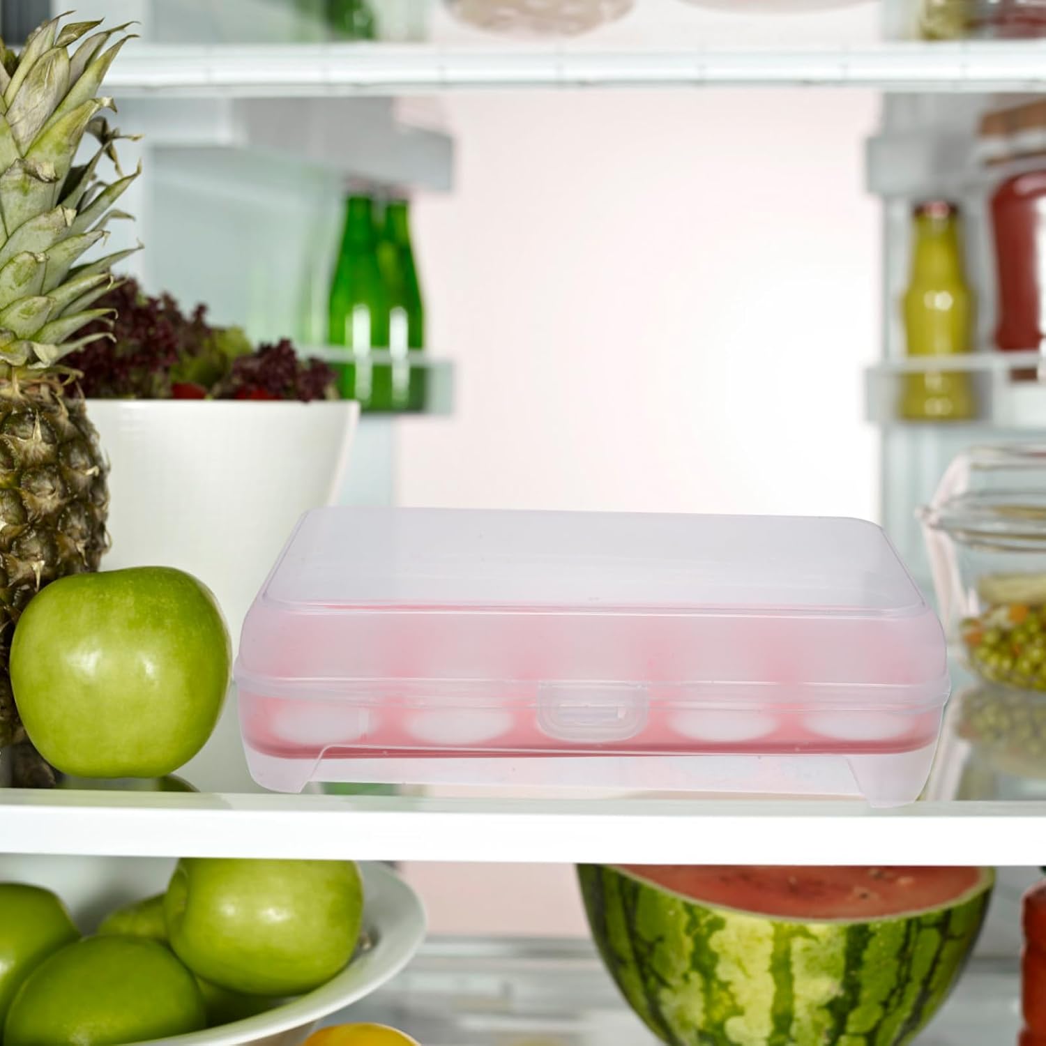 Garneck 3pcs Egg Holder Storage Box Capacity Reusable Fridge Egg Organizer Carton