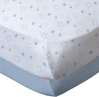 babyCalin - Set 2 lenzuola con angoli Blu/stellato 70x140x17 cm