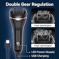 Vista 4 de Wea&Hea Removedor eléctrico de callos para pies, kit de pedicura profesional 30 en 1 con 9 cabezales de rodillo, lima de pies recargable e