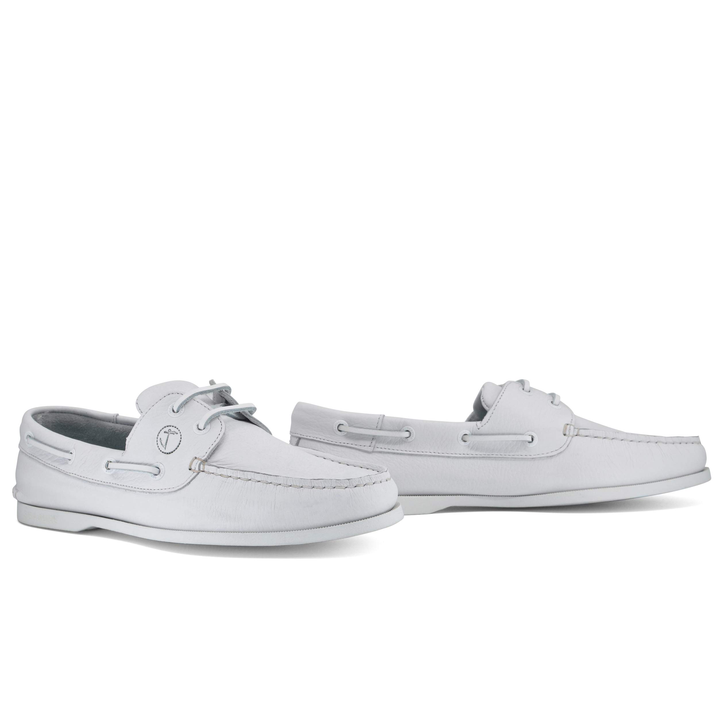 Seajure Chaussures Bateau pour Homme Knude en Cuir Blanc