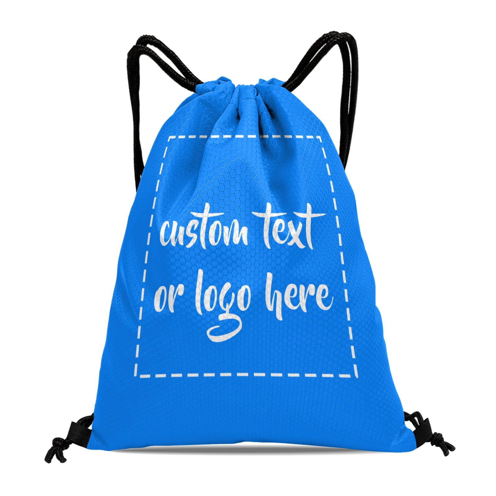 Custom Drawstring Bags with Logo Name Text Oxford Cloth Personalized Drawstring Backpack Waterpoof Customized Drawstring Pockets Cinch Sack for Gym, Outdoor, Indoor, Sports, 1 Pack