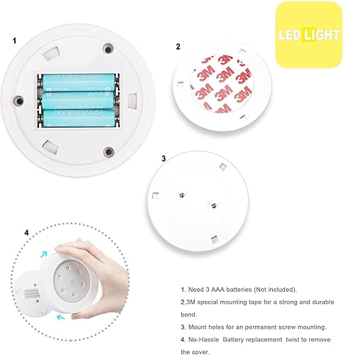 Miniatura 4 de Luz de clóset superbrillante con luz LED a pilas luz nocturna para clóset armario dormitorio almacenamiento cobertizo pasillo escalera estante de