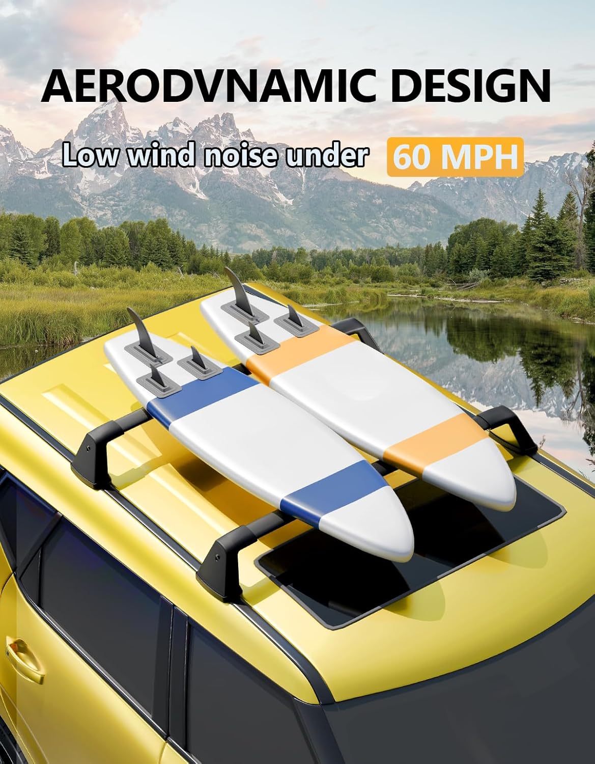 Tuyoung 220lbs Lockable Roof Rack Cross Bars Compatible with Kia Soul 2020 2021 2022 2023 2024 2025 Without Side Rails, Aluminum Roof Rails Crossbars Cargo Bars Luggage Carrier Black Accessories