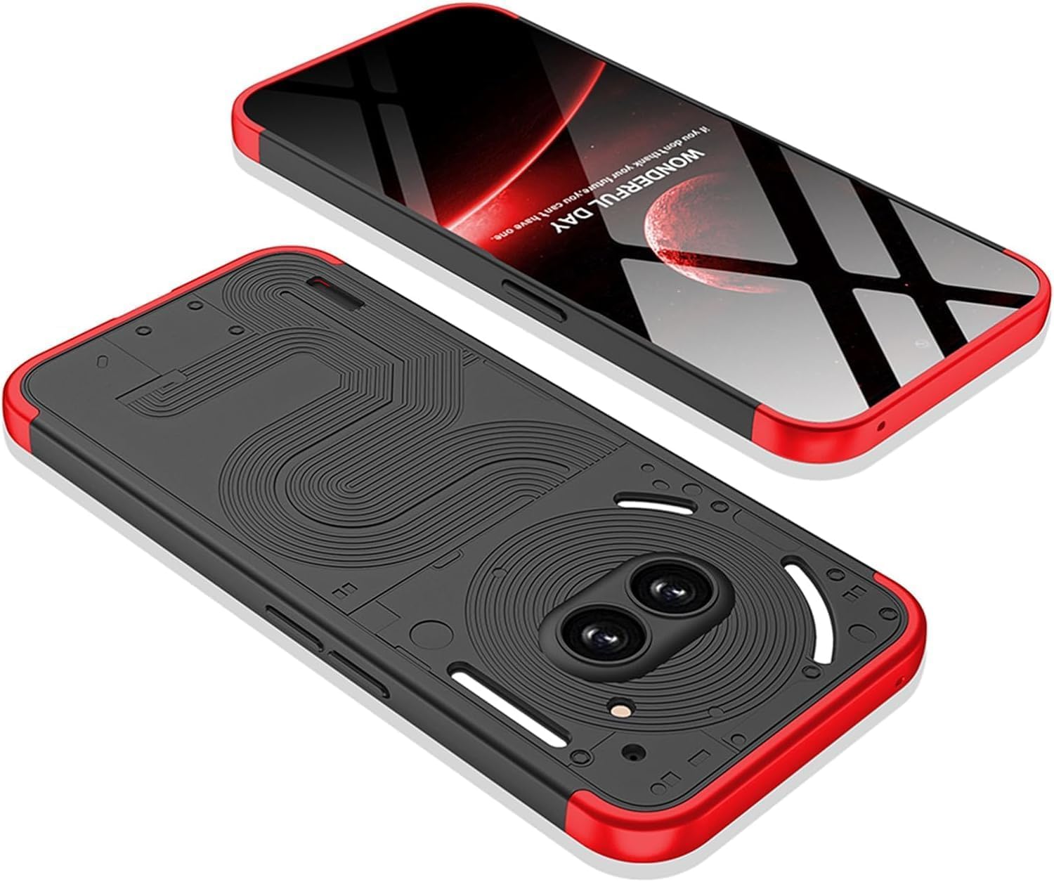 DISXKAER Ultra Slim Case for Nothing Phone 2A, Shockproof Phone Bumper Cover Anti-Scratch Shockproof Shockproof Cover for Nothing Phone 2A (Black Red)