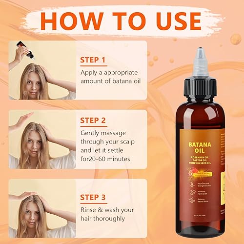 Miniatura 5 de Aceite de batana natural para el crecimiento del cabello, aceite de batana, romero, aceite de ricino, aceite de semilla de calabaza, aceite líquido