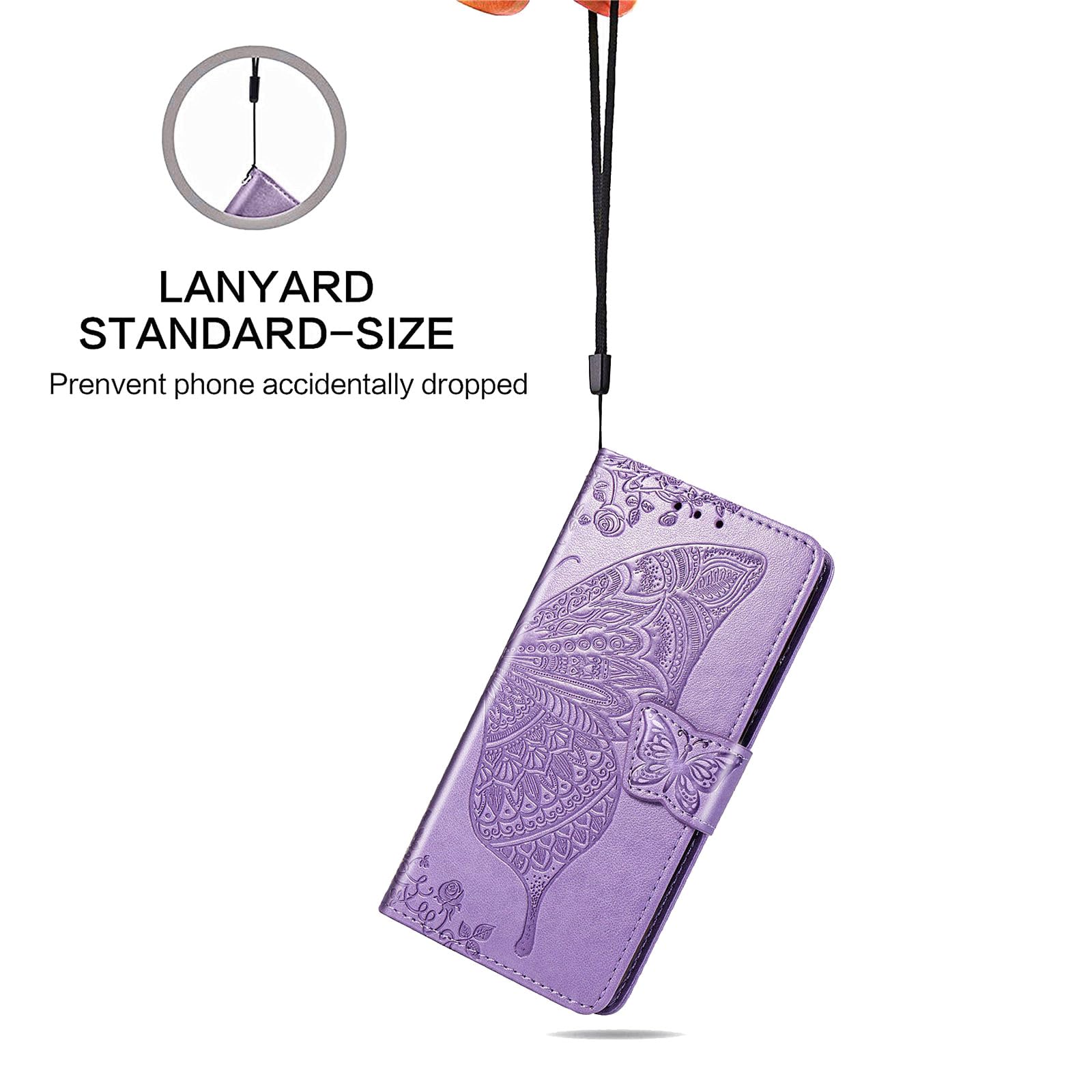Etui z klapką do Samsung Galaxy Z Fold 5, portfel, skóra PU, wytłoczone kwiaty, motyl, pasek na nadgarstek, etui na karty kredytowe, różowe1