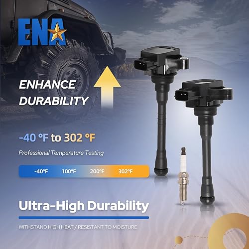 Miniatura 7 de ENA Juego de 8 bobinas de encendido delanteras y traseras con 8 bujías de iridio compatibles con Nissan 2018 2019 2020 NV2500 2018 2019 NV3500 2017