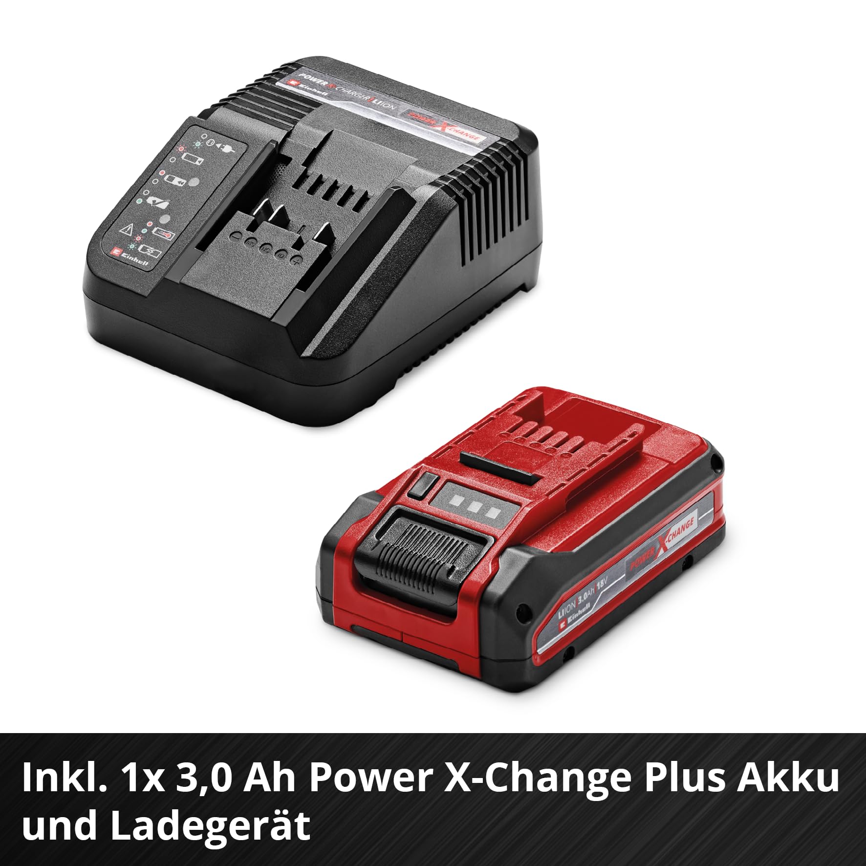 Einhell Professional Akku-Bohrhammer TP-HD 18/28 Li BL +4 (1x 3,0Ah+) Power X-Change (18 V, Brushless, 3 J, SDS-plus, 4 Funktionen, Zubehör, inkl. 3,0 Ah Plus Akku + Ladegerät) Battery Powered, red
