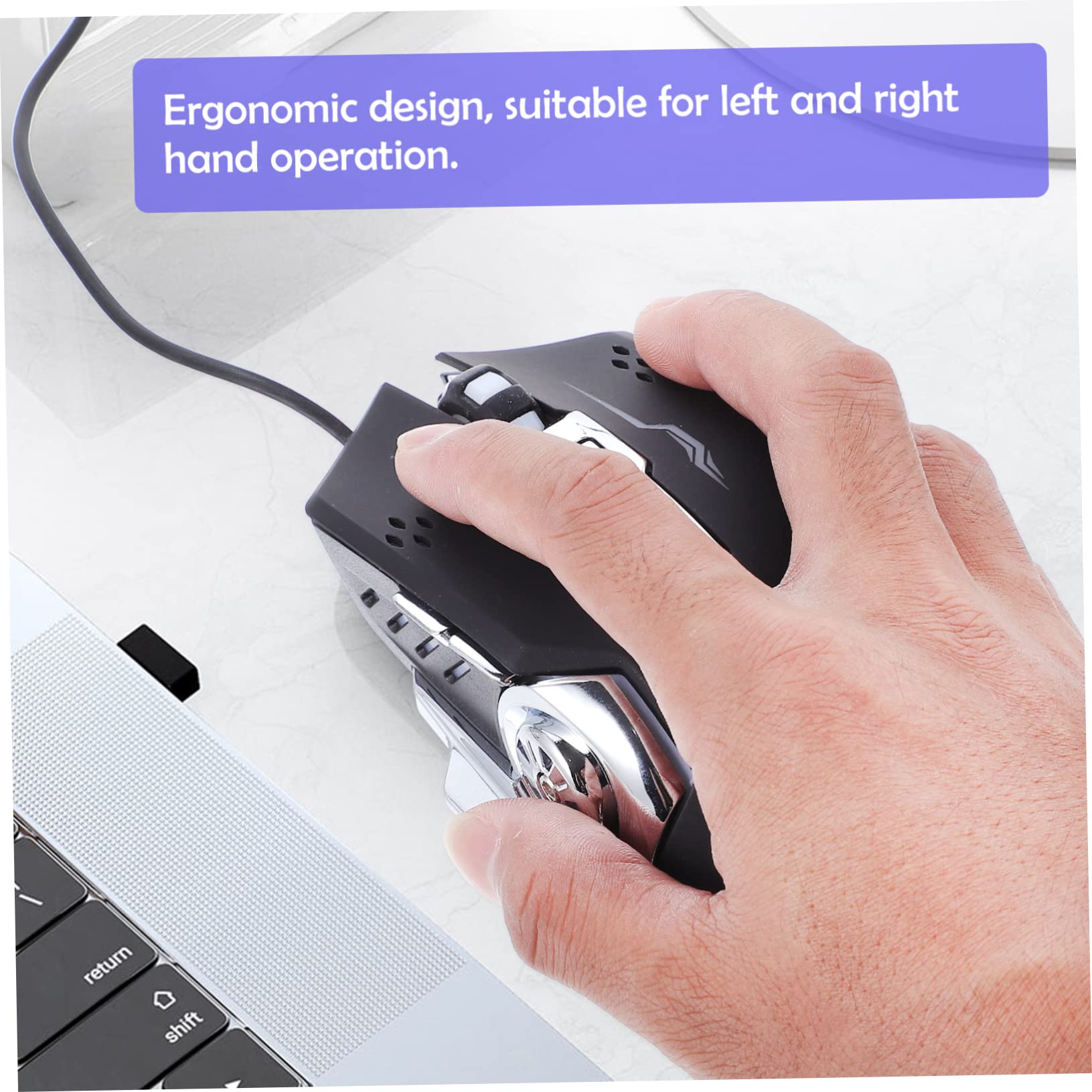 Gatuida Mouse Cablato Da Gioco Con Illuminazione a Led Ergonomico Per Il Massimo Comfort Struttura in Plastica Abs Per Pc/laptop.