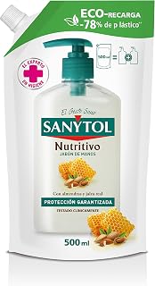 Sanytol Recambio Jabã³N Antibacteriano Nutritivo Eco 500 Ml | Nourrit et répare en profondeur les mains sèches ou abîmées,...