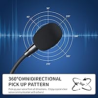 Vista 5 de Micrófono de grabación, micrófono omnidireccional de condensador de podcast de computadora con botón de silencio e indicador LED para laptop, Mac